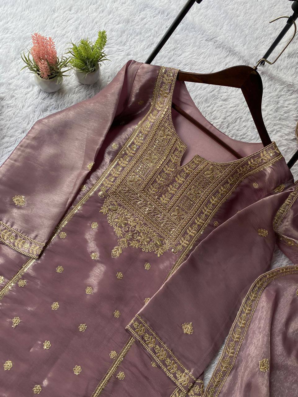 EXCLUSIVE AND TRENDY FOR WEDDING SEASON OUR CORDING SEQUENCE EMBROIDERED TOP, SARARA AND DUPATTA
