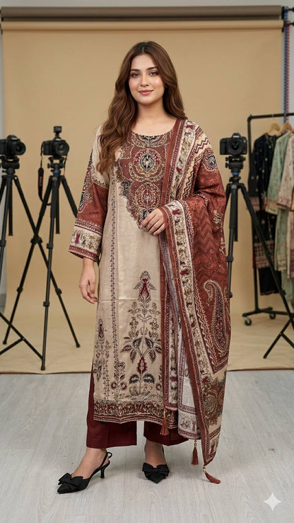 THIS WEDDING SEASON, TRY OUR DESIGNER PRINTED SUIT WITH LIGHT MIRROR WORK TOUCH-UP