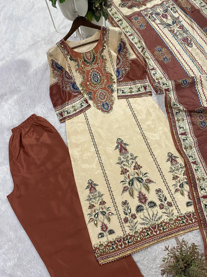 THIS WEDDING SEASON, TRY OUR DESIGNER PRINTED SUIT WITH LIGHT MIRROR WORK TOUCH-UP