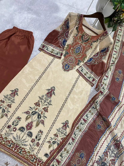 THIS WEDDING SEASON, TRY OUR DESIGNER PRINTED SUIT WITH LIGHT MIRROR WORK TOUCH-UP
