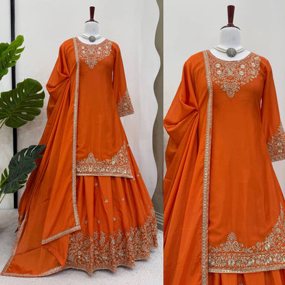 top lehenga thread with Sequence