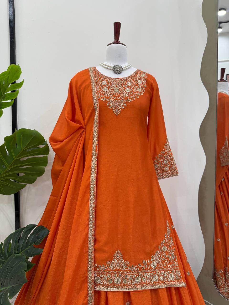 top lehenga thread with Sequence