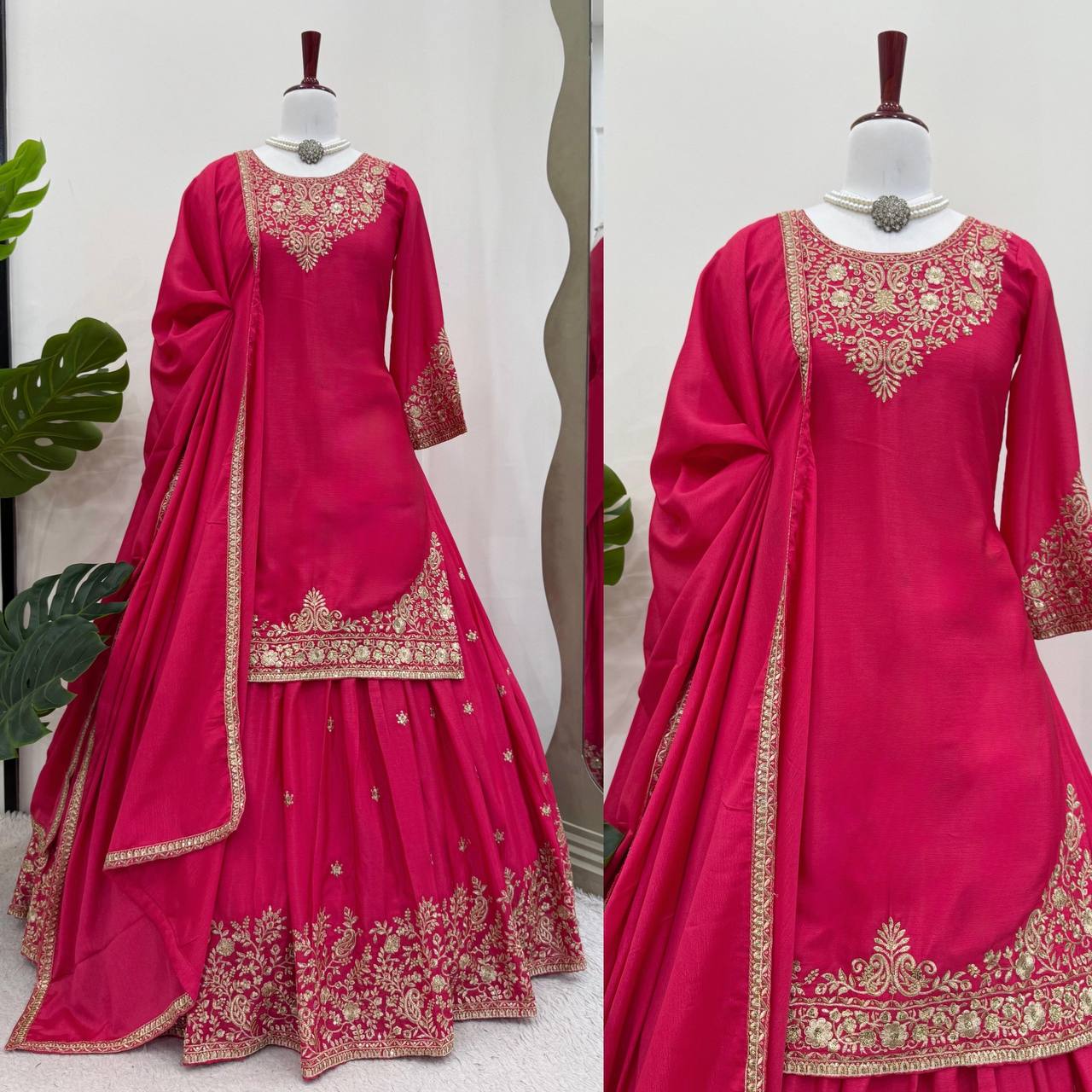 top lehenga thread with Sequence