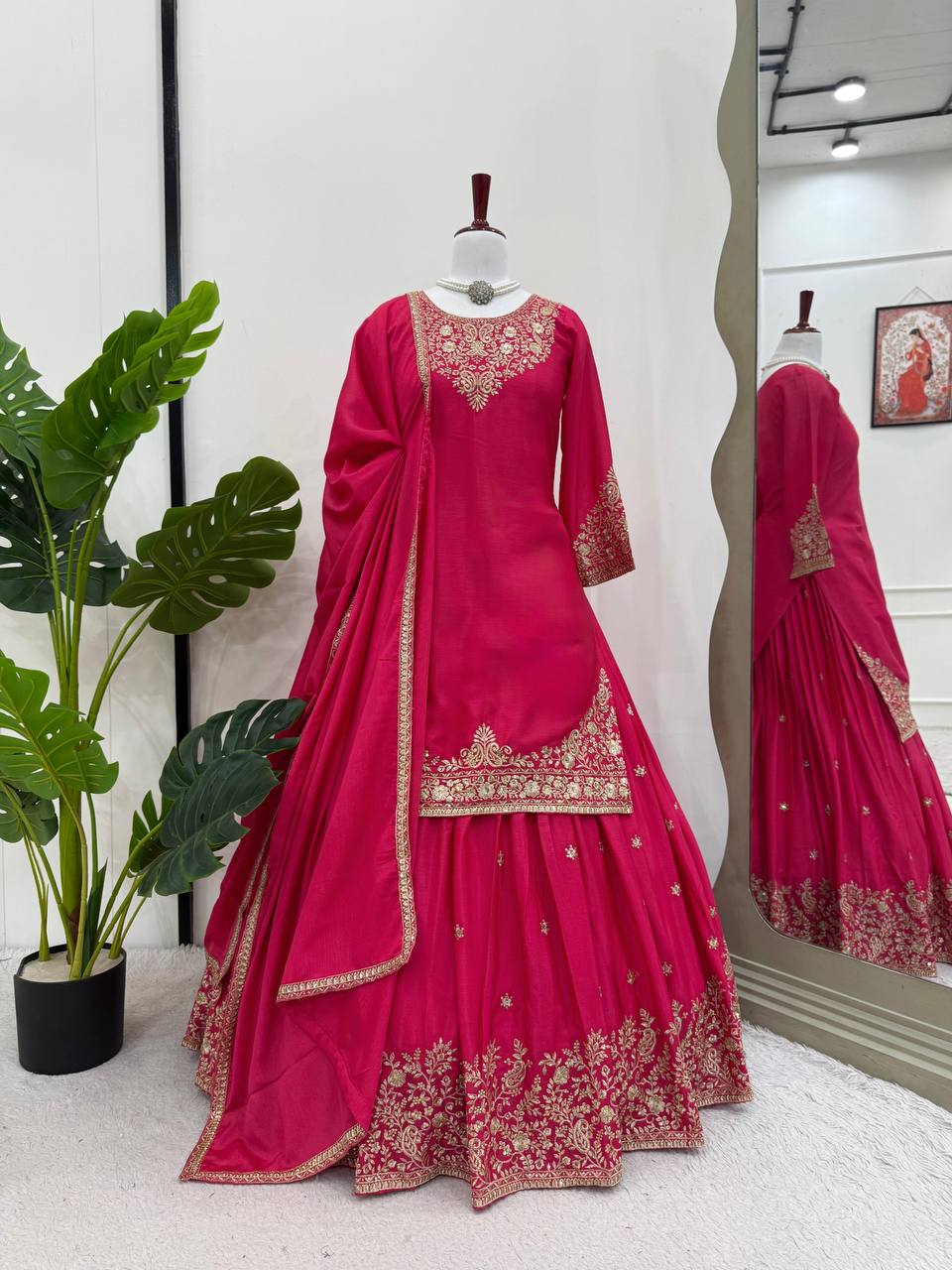 top lehenga thread with Sequence