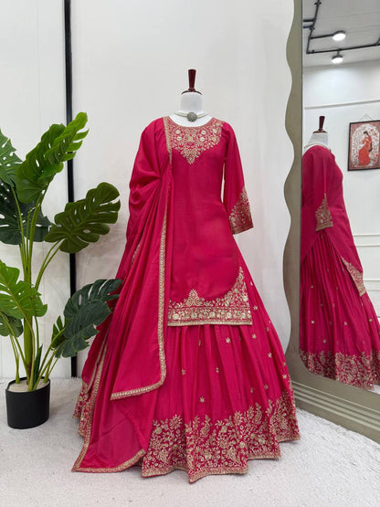top lehenga thread with Sequence