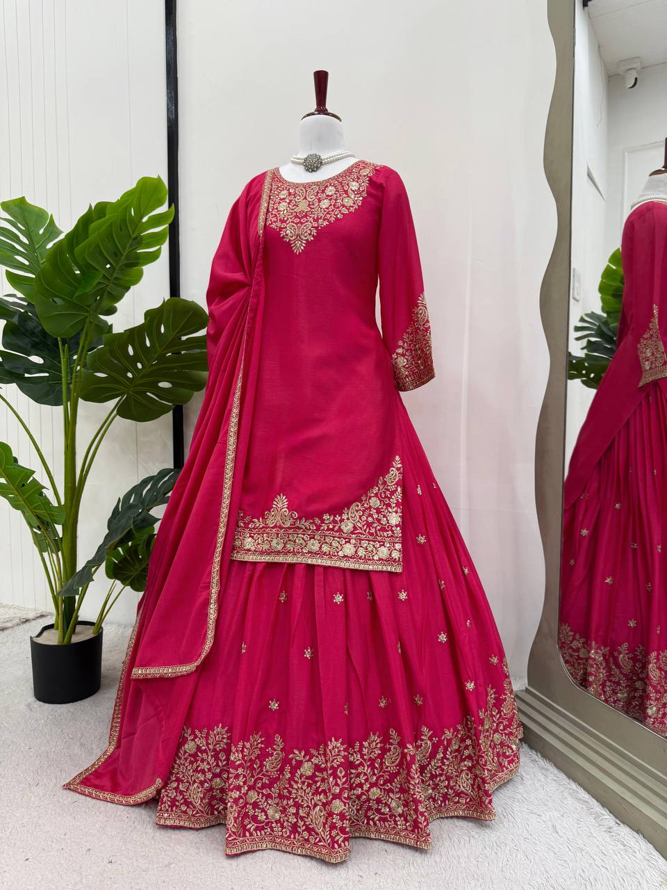 top lehenga thread with Sequence