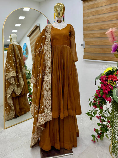New Designer Party Sharara Suit & Dupatta Set