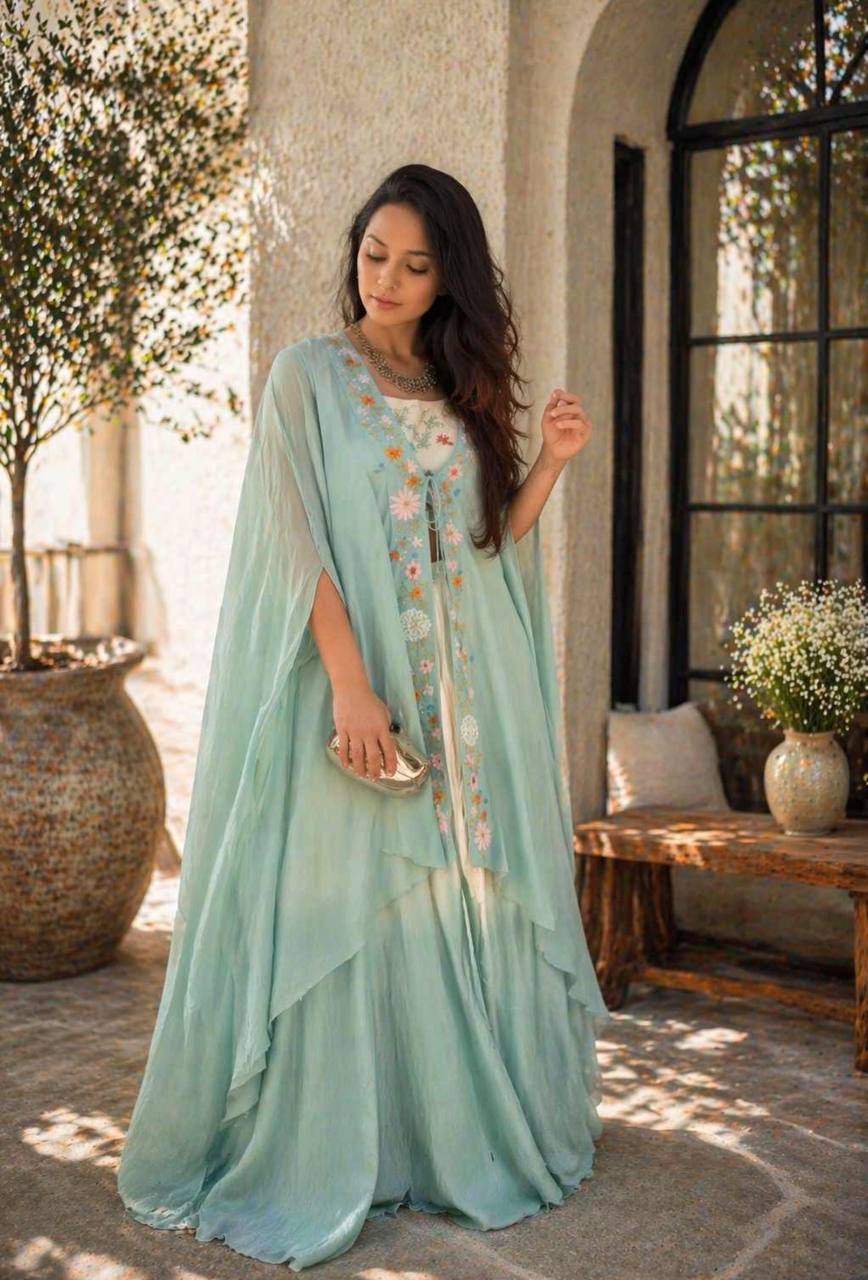 New Super Trending Party Wear Shrug with Lehenga