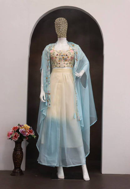 New Super Trending Party Wear Shrug with Lehenga