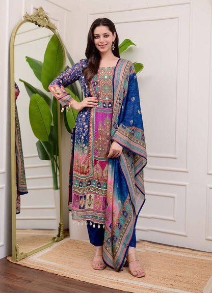 DESIGNER WEAR TRENDING  TOP WITH PRINTED WORK WITH MIROR WORK WITH PANT AND DUPATTA