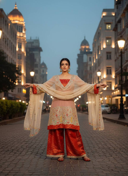 ENHANCE THE BEAUTY OF YOUR WARDROBE WITH THIS NEWLY LAUNCHED KURTI & PLAZZO SET