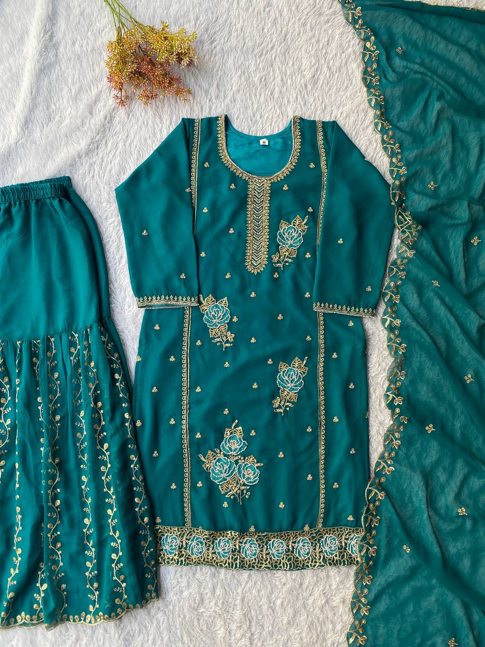 GHARARA PAIR  KURTI ,GHARARA AND DUPATTA