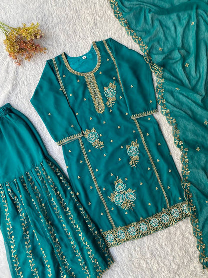 GHARARA PAIR  KURTI ,GHARARA AND DUPATTA