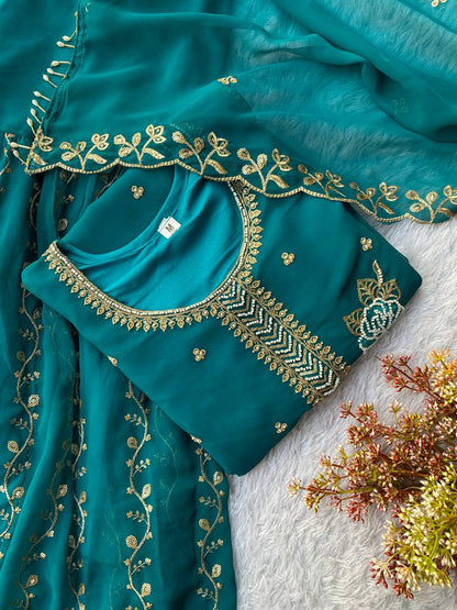 GHARARA PAIR  KURTI ,GHARARA AND DUPATTA
