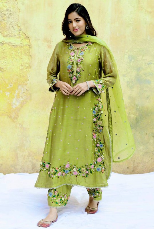 Designer Party Wear Look Top-Plazzo and Dupatta With Heavy Embroidery Work