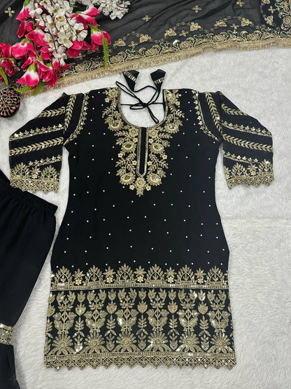 Designer Party Wear Look Top , Sharara Plazzo  and Dupatta