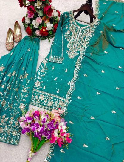 New Design Trending Nc-Satin Silk *Top&Sarara&dupatta