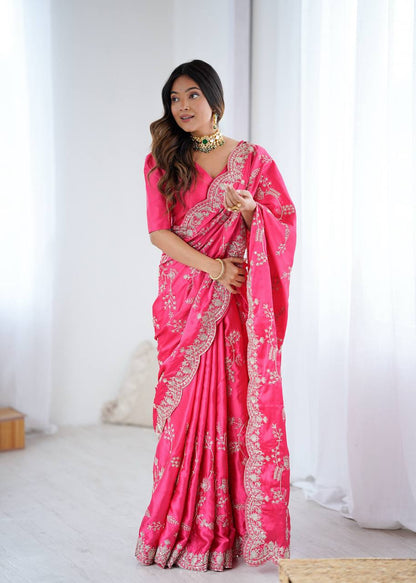 Shine in Every Drape Heavy Japan Satin Silk SAREE