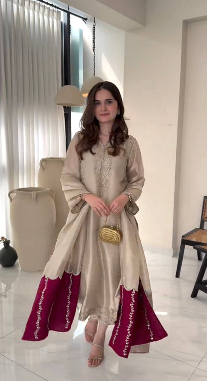 Đěsigner Party Wear Look Pur Jimmy Choo Top Plazzo & Dupatta Set