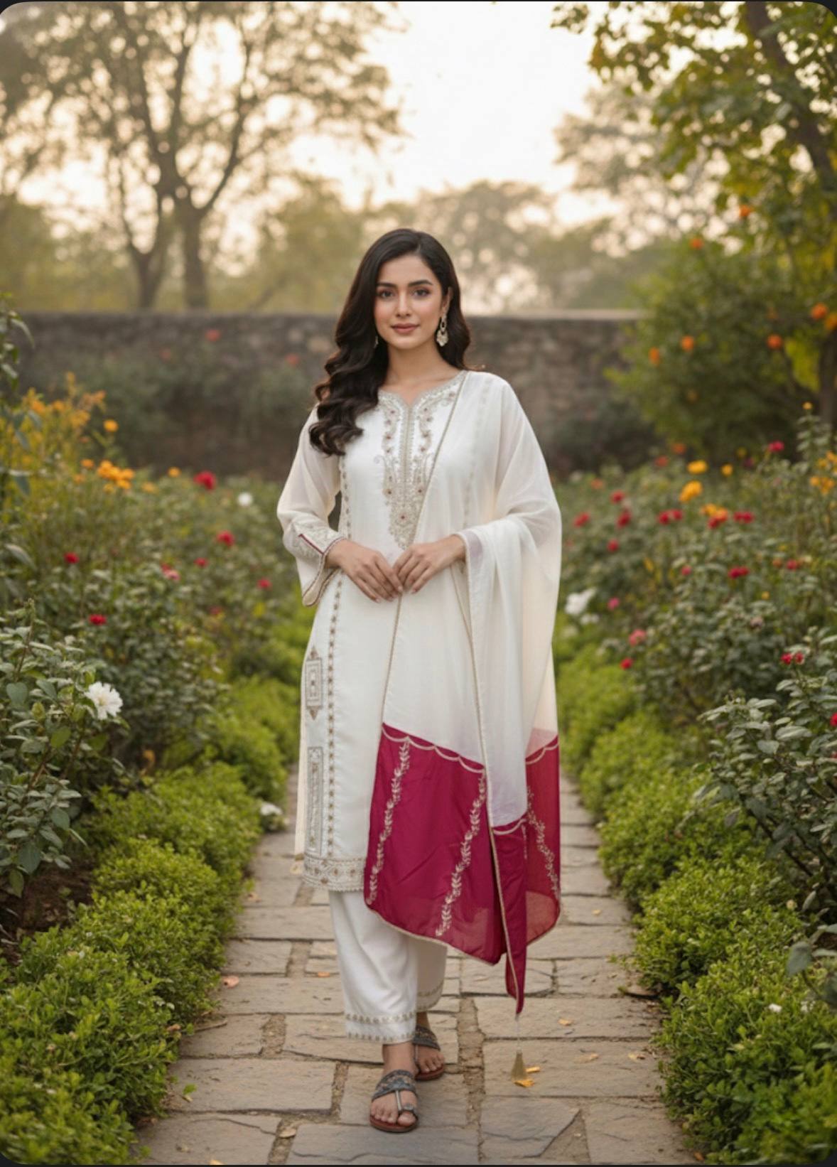 Đěsigner Party Wear Look Pur Jimmy Choo Top Plazzo & Dupatta Set