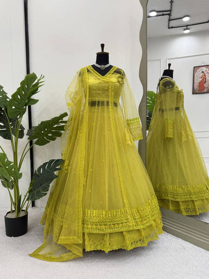Kediya style shrug lehenga