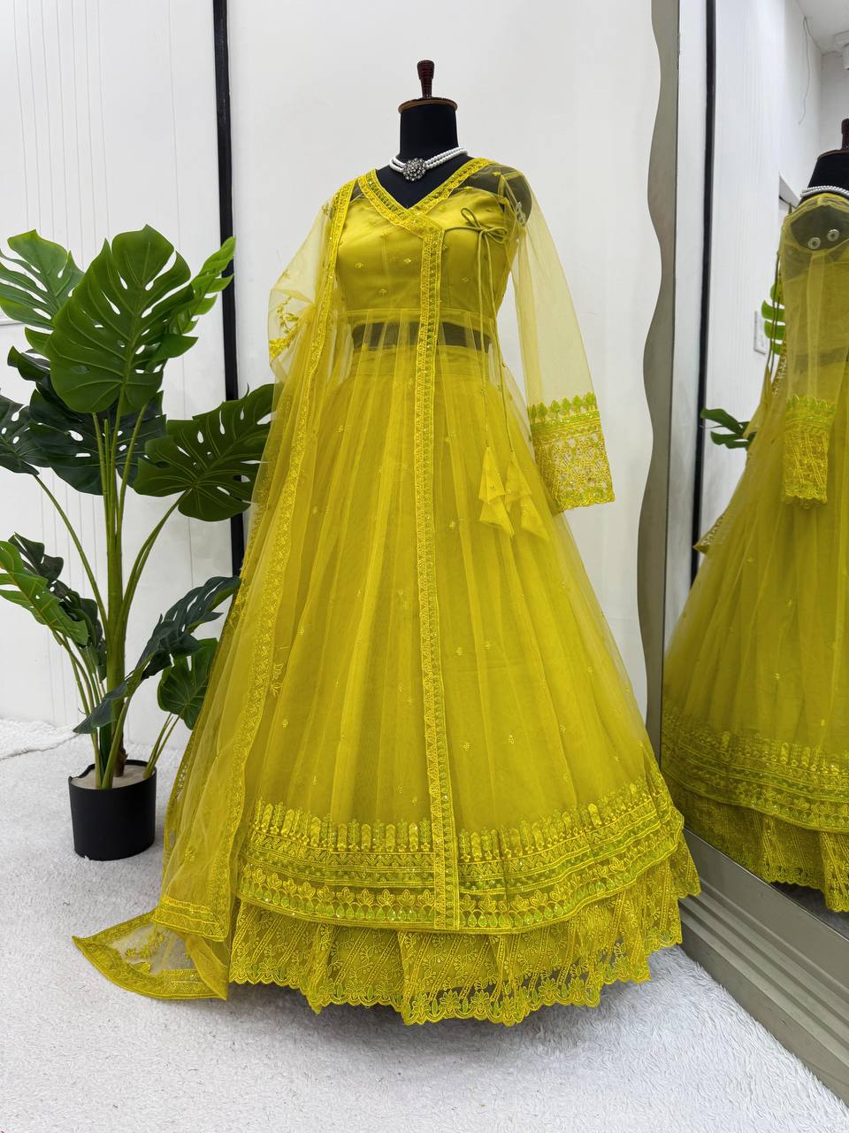 Kediya style shrug lehenga