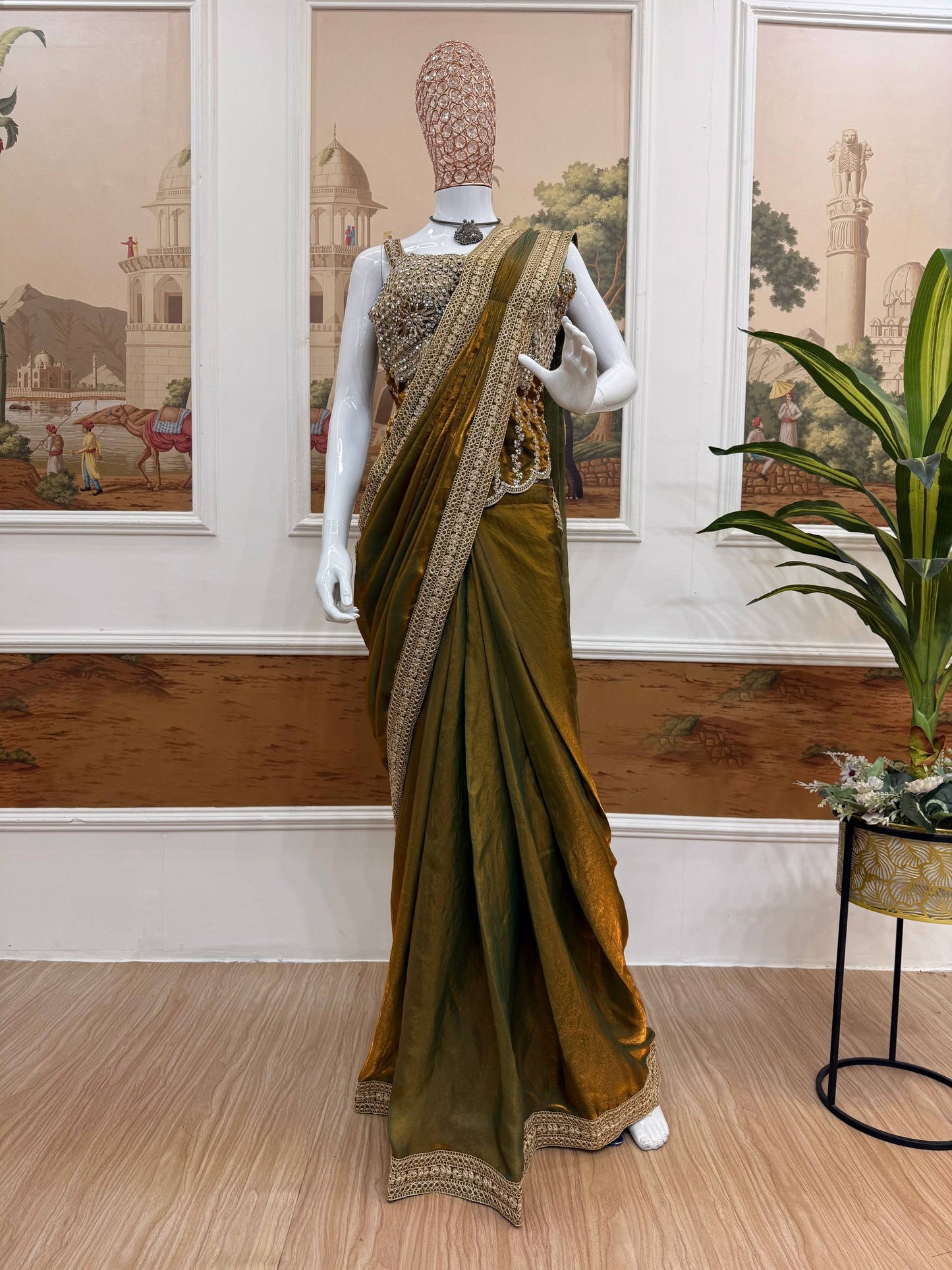 NEW SUPERHIT TRENDING READY TO WEAR SAREE WITH FULLY HAND WORK & EMBROIDERED STYLIST BLOUSE & ON  FANDY SATIN FABRIC