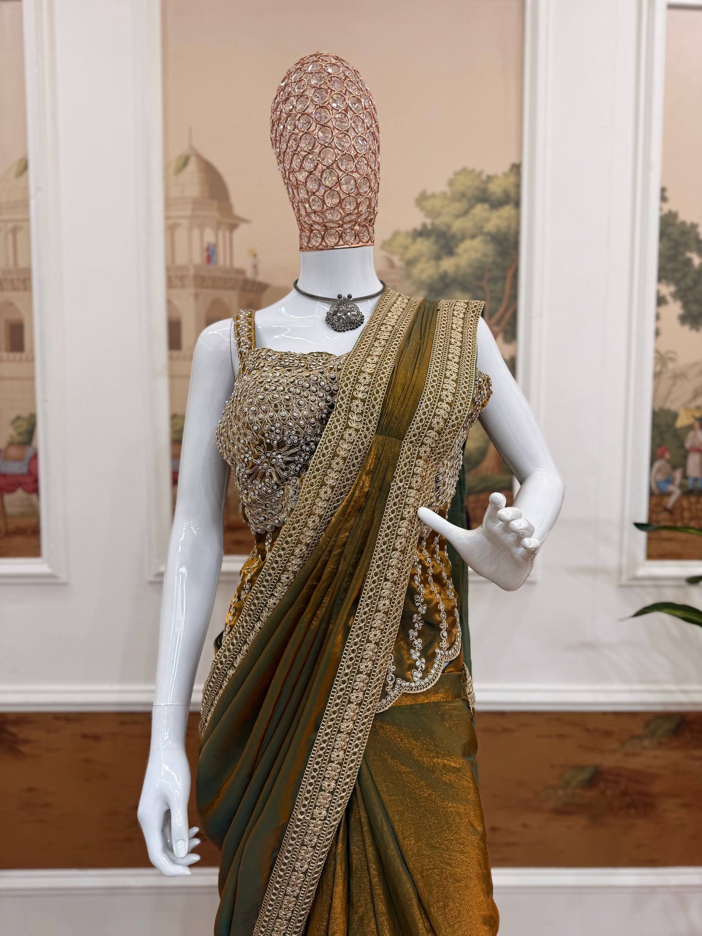 NEW SUPERHIT TRENDING READY TO WEAR SAREE WITH FULLY HAND WORK & EMBROIDERED STYLIST BLOUSE & ON  FANDY SATIN FABRIC