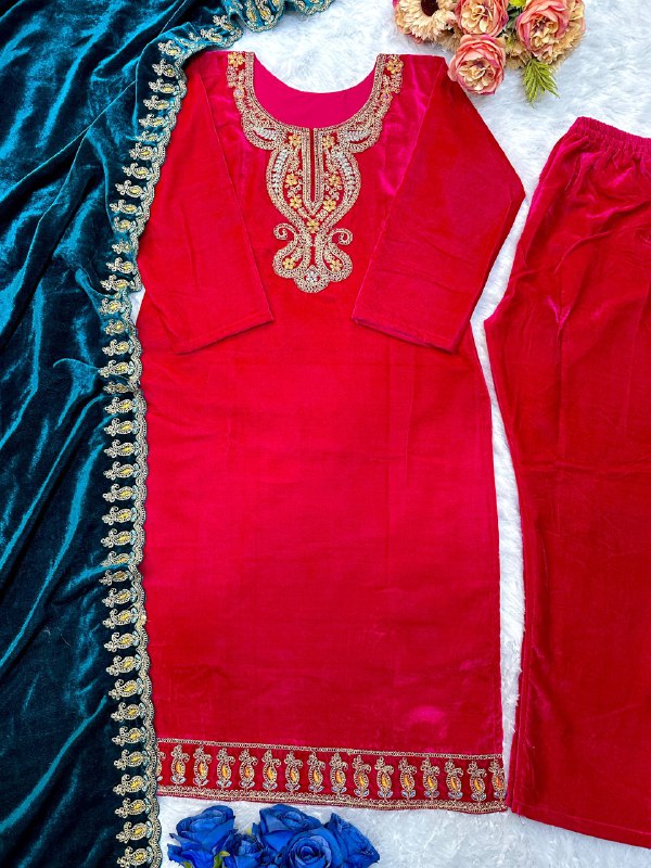 ĐĚSIGNER PARTY WEAR TOP AND  PLAZO  WITH FANCY DUPPATA AND EMBROIDERY WORK single available wholesale