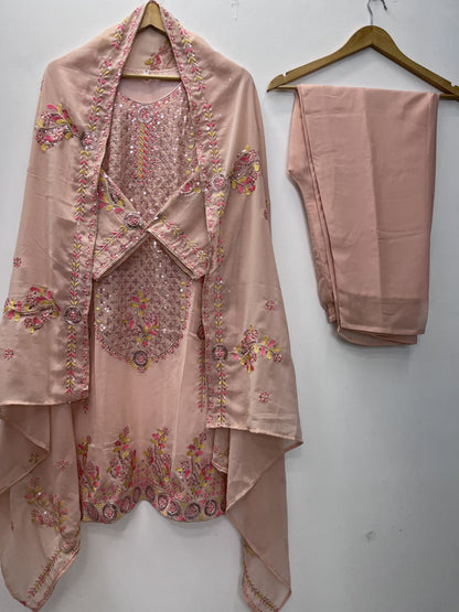 FESTIVAL SPECIAL DESIGNER HEAVY EMBROIDERY SEQUENCE WORK TOP PENT WITH DUPATTA SET