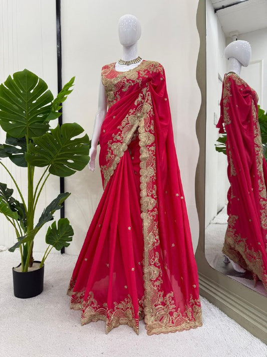 Looking some one for this same colour beautiful Designer Saree on Vichitra Silk Febric with Coding with Sequnce work and blouse on also Vichitra Silk Febric with Coding with Sequnce work