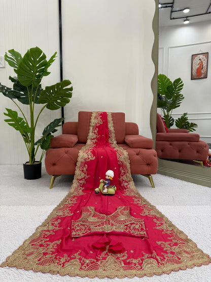 Looking some one for this same colour beautiful Designer Saree on Vichitra Silk Febric with Coding with Sequnce work and blouse on also Vichitra Silk Febric with Coding with Sequnce work