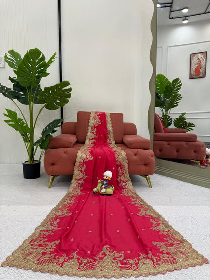 Looking some one for this same colour beautiful Designer Saree on Vichitra Silk Febric with Coding with Sequnce work and blouse on also Vichitra Silk Febric with Coding with Sequnce work