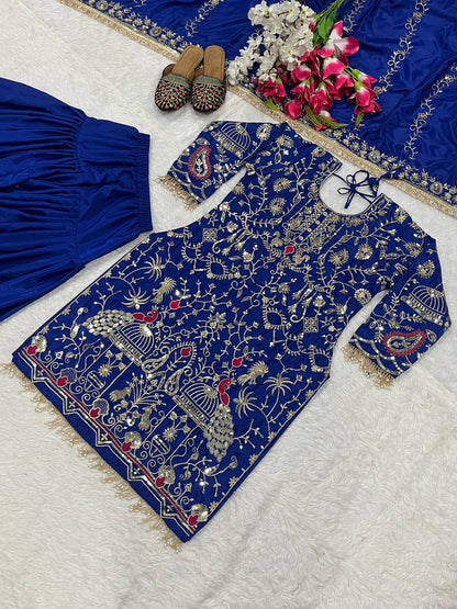 Designer Party Wear Look Top  Dhoti Salwar and Dupatta