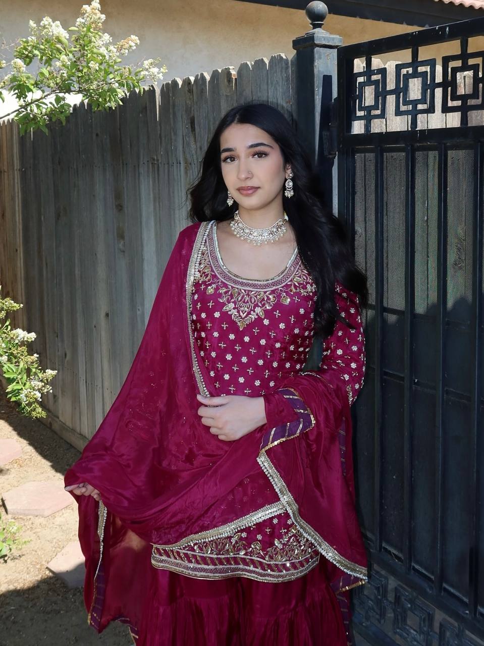 Designer Party Sharara Suit & Dupatta Set