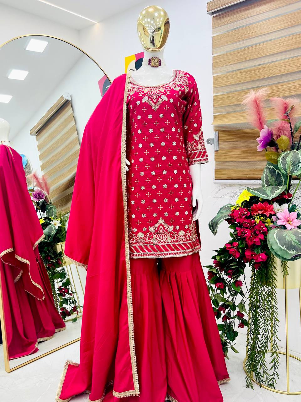 Designer Party Sharara Suit & Dupatta Set