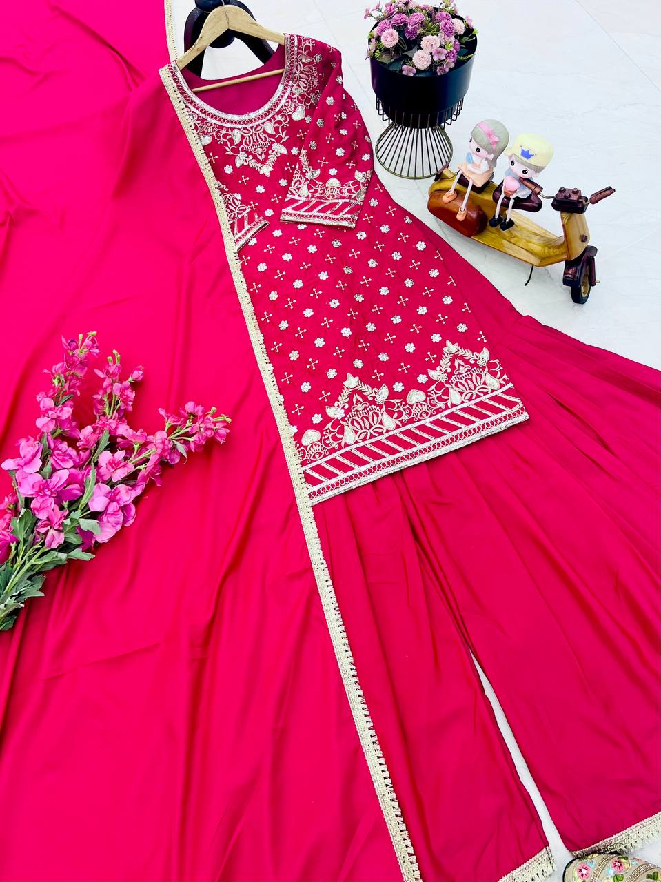 Designer Party Sharara Suit & Dupatta Set