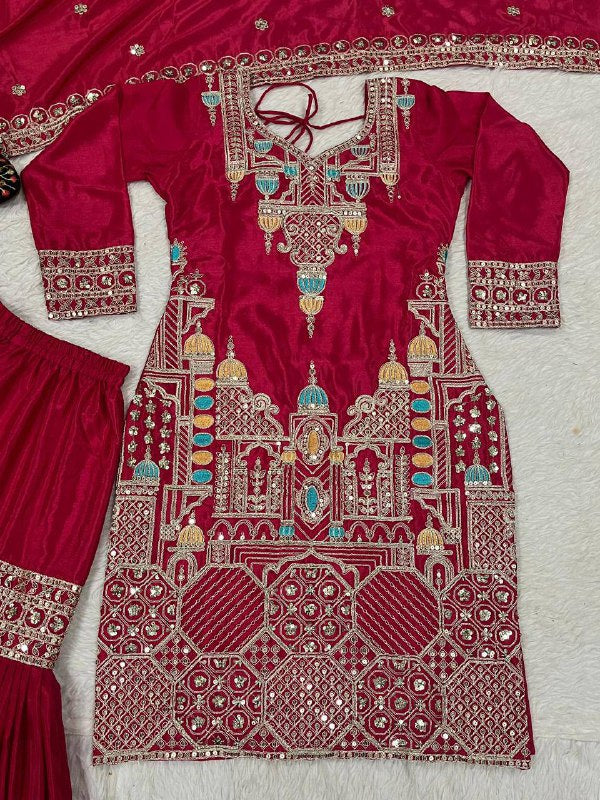 Designer Party Wear Look Top , Sharara Plazzo  and Dupatta