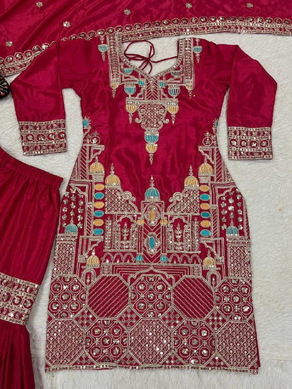 Designer Party Wear Look Top , Sharara Plazzo  and Dupatta