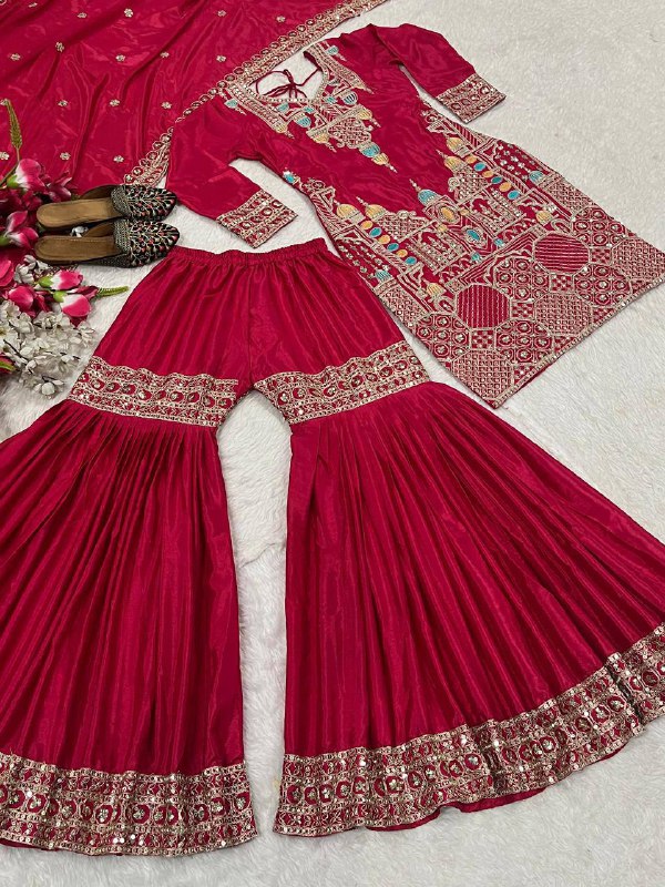 Designer Party Wear Look Top , Sharara Plazzo  and Dupatta