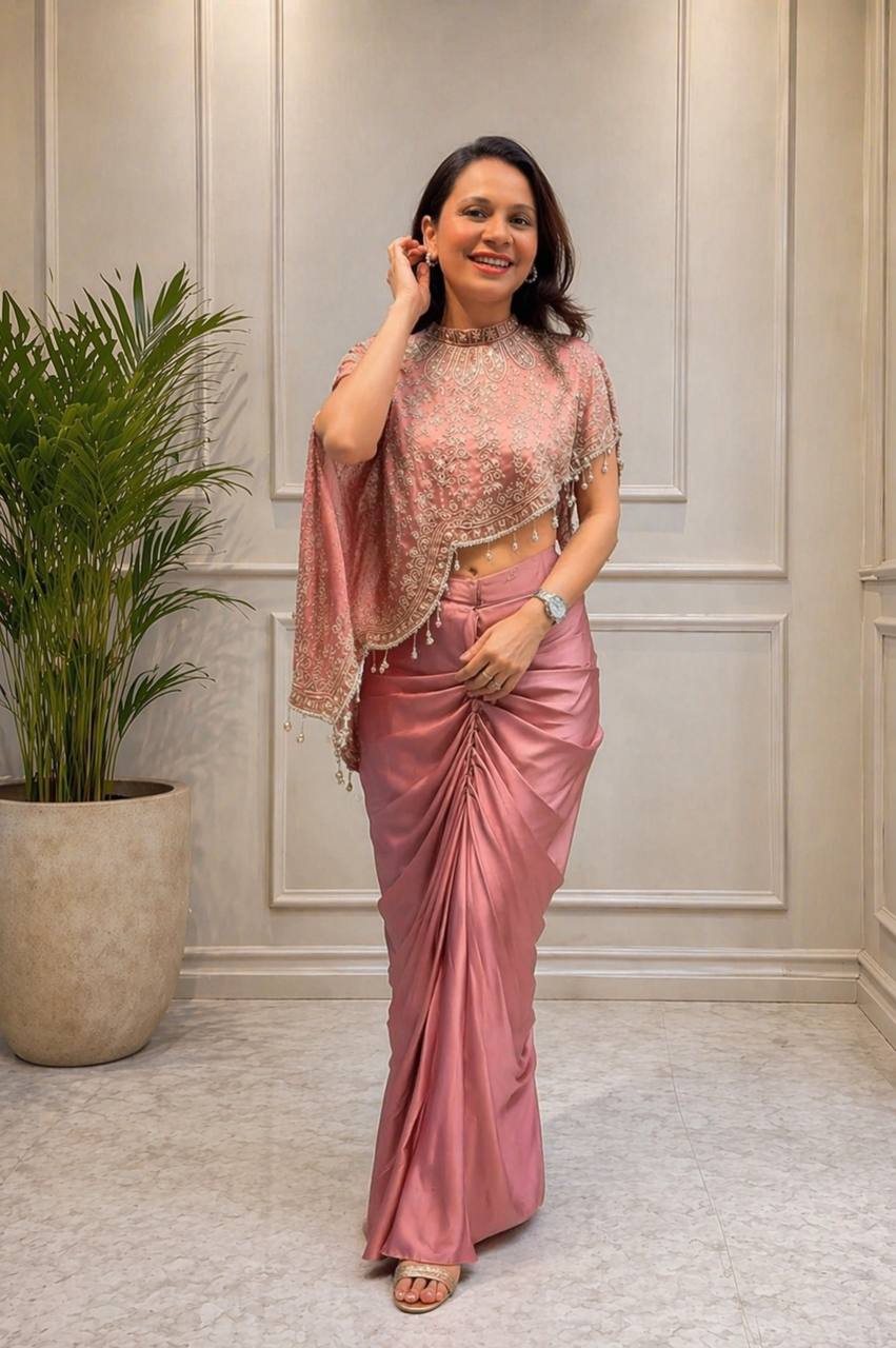 Bollywood Style  Embroidery Work detailing 3 pic indo-Western Set