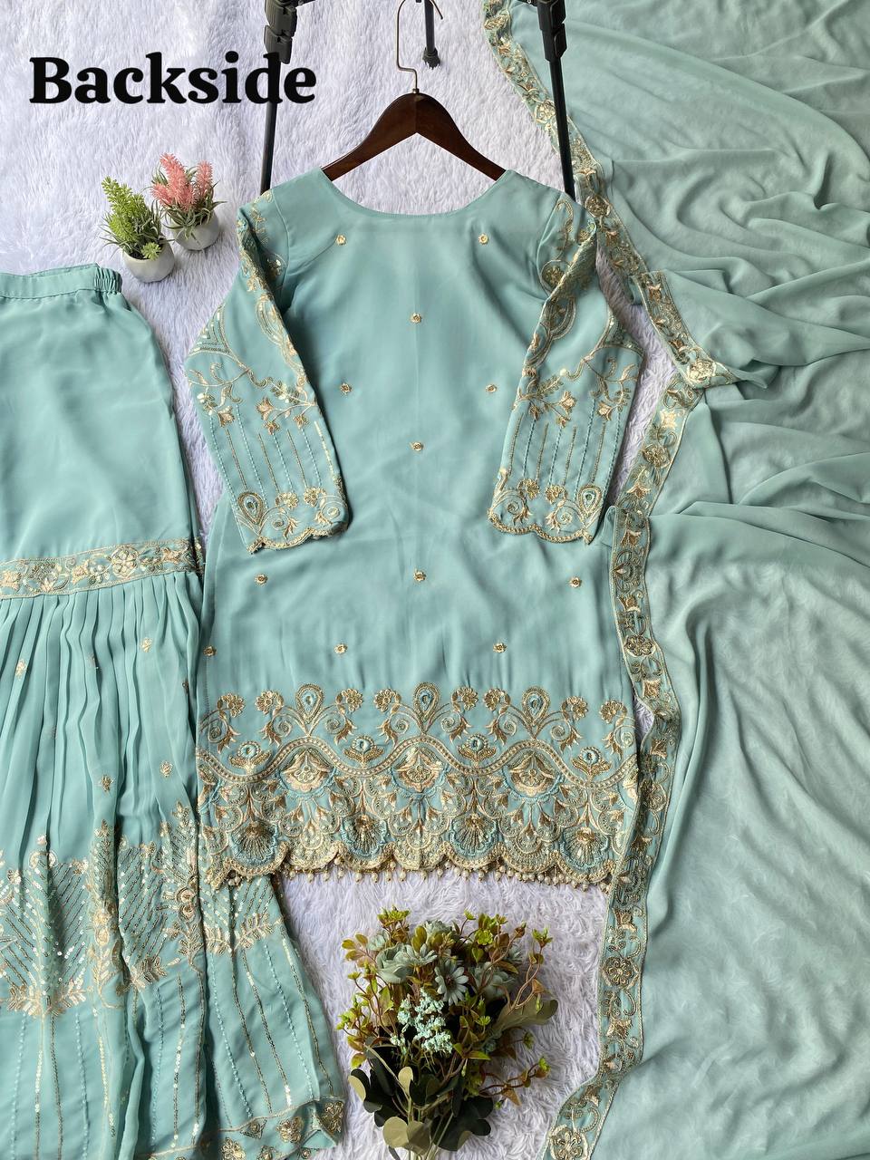 EID 🌙 OUR SEQUENCE EMBROIDERY WORKED TOP, SARARA AND DUPATTA