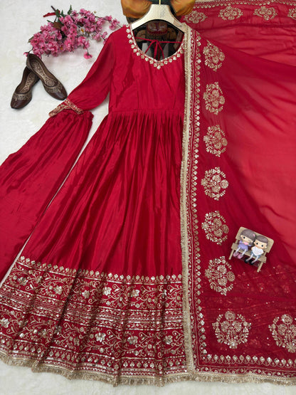 NEW RED DESIGNER ANARKALI GOWN