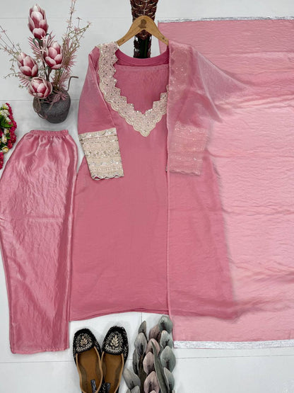 NEW PARTY WEAR FOUR PIS  SUIT SET