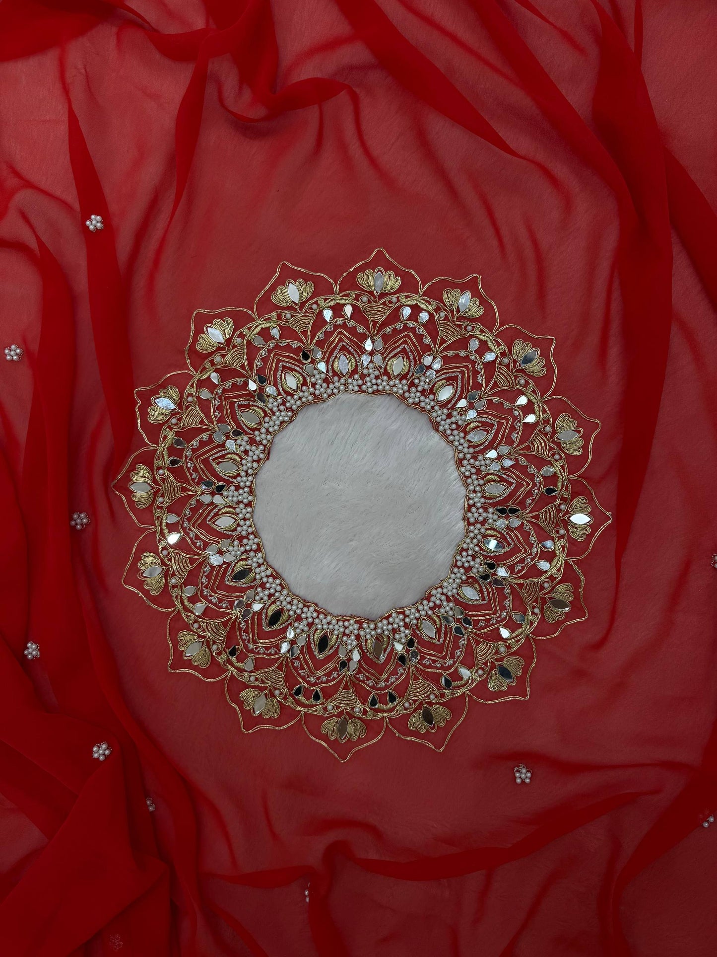 2 STYLES HAND WORKED, DRAPE SAREE ON FAUX GEORGETTE FABRIC WITH STITCHED BLOUSE