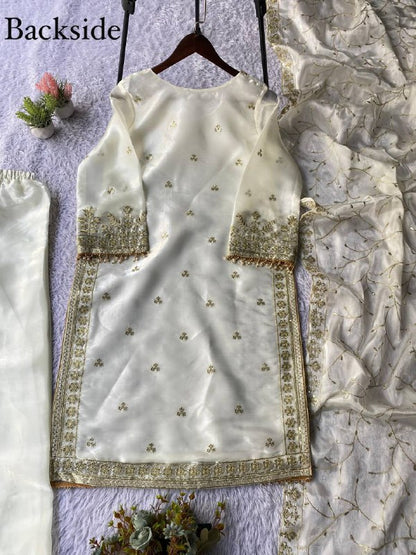 026 EID 🌙 EXCLUSIVE AND TRENDY FOR WEDDING SEASON OUR SEQUENCE EMBROIDERY WORKED TOP, PANT AND DUPATTA IN ZIMMY CHOO