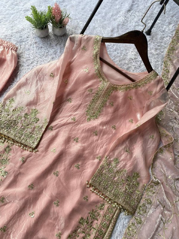 026 EID 🌙 EXCLUSIVE AND TRENDY FOR WEDDING SEASON OUR SEQUENCE EMBROIDERY WORKED TOP, PANT AND DUPATTA IN ZIMMY CHOO