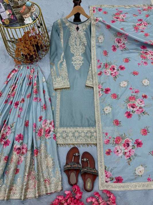 DESIGNER READYMADE TOP PLAZZO & DUPATTA COLLECTIONS