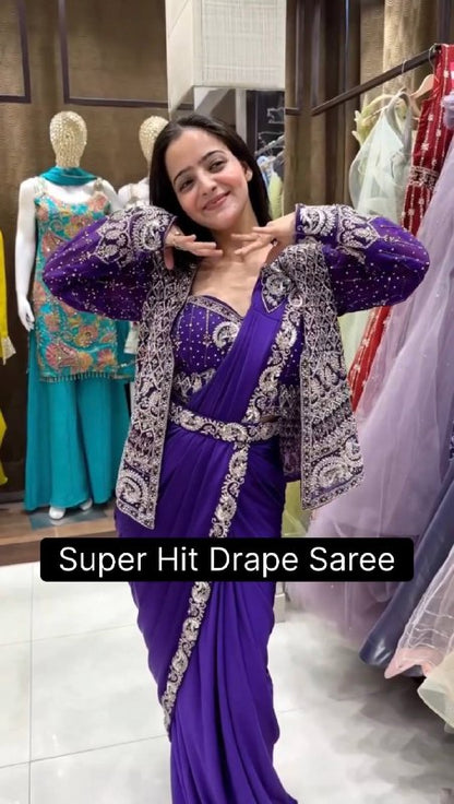 INDO-WESTERN DRAPE SAREE