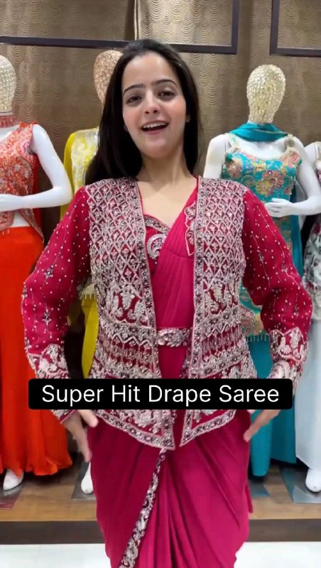 INDO-WESTERN DRAPE SAREE